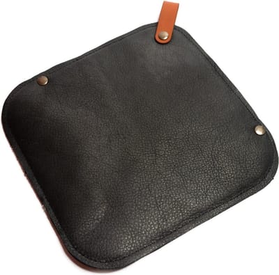 Luxe leren pannenlappen-Pan-onderzetter-leder-leer-zwart