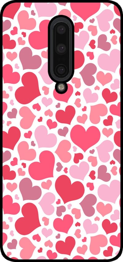 Smartphonica Telefoonhoesje Geschikt voor OnePlus 7 Pro met Hartjes Print - Hearts Design TPU Backcover Case - Kinder Hoesje met Hartjes Design geschikt voor OnePlus 7 Pro