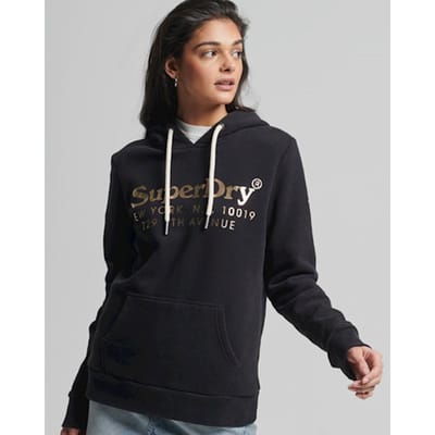 Superdry L Vintage Venue Interest Capuchon Zwart Vrouw