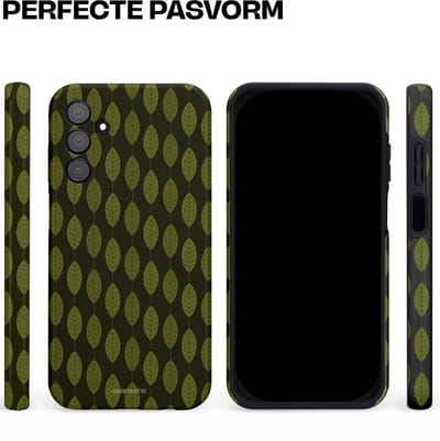 Casetastic hoesje geschikt voor Samsung Galaxy A15 5G / Samsung Galaxy A15 4G - Dubbellaagse bescherming - Donkergroene Bladerendek - Fashion Case - Zwart Donkergroen
