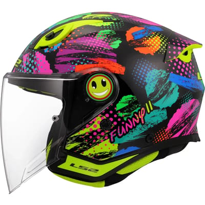 LS2 OF622 Funny II Joy Zwart Kinder Jethelm - Helm