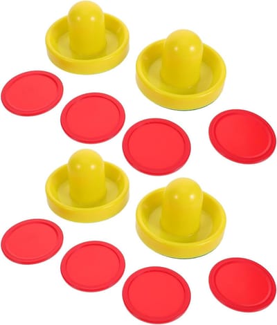 Airhockey Accessoires Set - Pushers en Pucks - Spelplezier Thuis - Soepele Glijbeweging - Set van 2 - Diverse kleuren