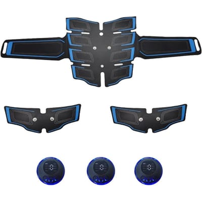 USB Oplaadbare EMS Buikspiertonende Trainer Oefen Acht-pack Buikspieren Versterkt Simuleert Biologische Microstroom BLACK black