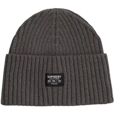 Superdry Workwear Gebreide Muts Dark Grey Grootte: 1SIZE