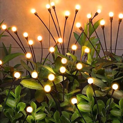 Solar Tuinverlichting op Zonne-energie met Warmwitte LED's - 4 Stuks Decoratieve Gloeiwormen voor Buiten