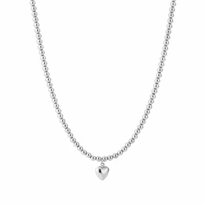 Bijoutheek Collier Klein Bel Hartje Balletjes Zilver
