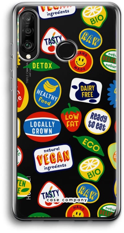 Case Company® - Hoesje geschikt voor Huawei P30 Lite hoesje - Fruitsticker - Soft Cover Telefoonhoesje - Bescherming aan alle Kanten en Schermrand