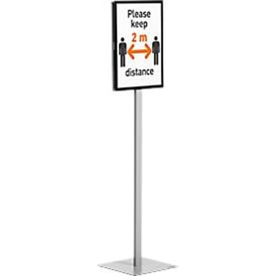 Posterstandaard Duurzame infostandaard Basic, A3 staand en liggend formaat, aan beide zijden leesbaar, 2 DURAFRAME® MAGNETIC infoframes, incl. bevestigingsset, metaal