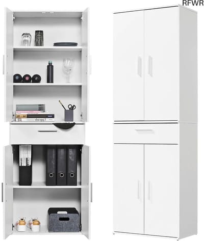 RFWR® Multifunctionele Kast 60 cm in Wit - Ladekastje & Archiefkast voor Thuis en Kantoor