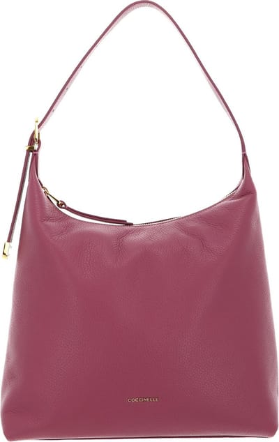 COCCINELLE Leren Schoudertas Coccinelle Gleen Handbag Grained Leather Pulp Pink Paars