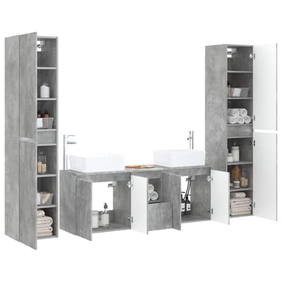 vidaXL - Badkamermeubel - Set - 5 - st - Betongrijs - 33 - x - 34,5 - x - 160 - cm