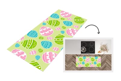 Keukenloper - Loper keuken - Paasei - Patronen - Pasen - 120x50 cm - Keukenloper vinyl