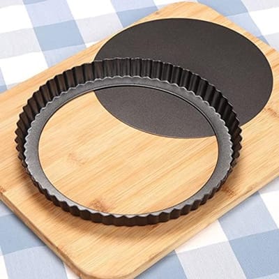 PromoHome Quichevorm met Verwijderbare Bodem - 30 cm Gecanneleerde Taartpan voor Gelijkmatig Bakken