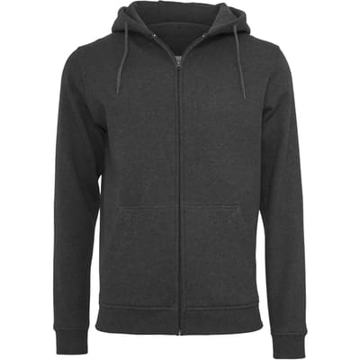 Build your Brand Heavy Zip Hoody BY012 - Charcoal (Heather) - L