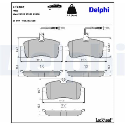 Remblokset DELPHI LP2282, voor