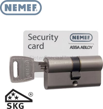 Nemef Veiligheidscilinder 142/9 Skg*** - Met Kerntrekbeveiliging - Met Gevarenfunctie - 3 Sleutels