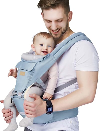 Baby draagzak - Heupkruk drager - Comfortabel dragen - 6-in-1 veelzijdig - 0-36 maanden - Blauw
