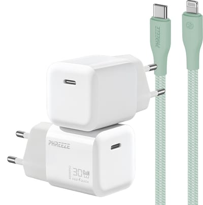 30w snellader met kabel geschikt voor iPhone en iPad met Lightning poort - Usb C adapter set