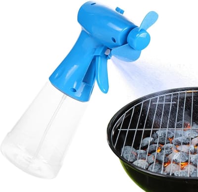 Handventilator met Sproeier - Persoonlijke Koeler - Buiten Activiteiten - Vernevelingsfunctie - 350ml Reservoir - Blauw