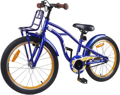 Kinderfiets - Jongensfiets Meisjesfiets - Fietsen Leren - Laag Spanraam - 22 inch - Donkerblauw