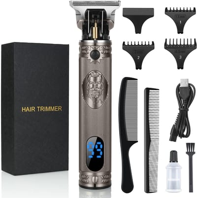 Draadloze Elektrische Tondeuse en Baardtrimmer Set met Precisie T-Blad