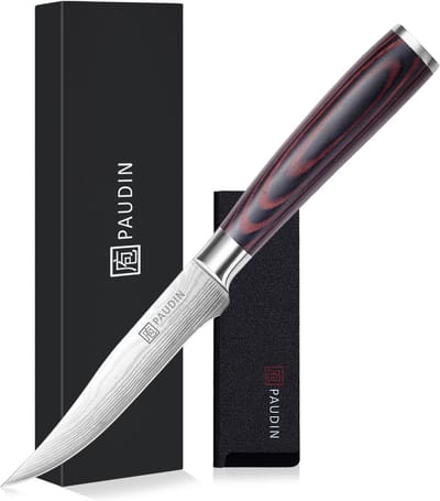 Paudin N17 - Officemes - Keukenmes - 12,5 cm Lemmet - Koksmes - Vlijmscherp Koolstofstaal - Elegant en Ergonomisch