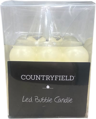 Countryfield - Led Kaars - Bubble - Creme - Warm wit licht
