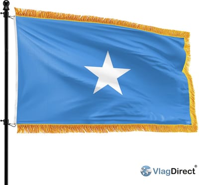 VlagDirect - Luxe Somalische vlag - Luxe Somalië vlag - 90 x 150 cm - Franjes.