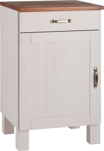 Alby Onderkast met Lade en Deur - Wit/Honingkleurig Massief Grenen - 50 cm