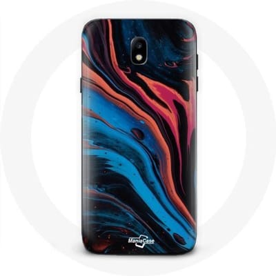 Samsung Galaxy J3 2017 hoesje Abstracte textuur blauw zwart rood