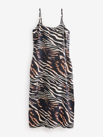 Next - Dames - Halflange zomerslipdress - Tall - Dierenprint