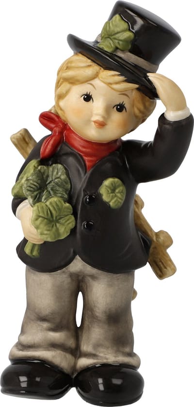 Goebel - Kerst | Decoratief beeld Schoorsteenveger Nieuwe dag, nieuw geluk | Aardewerk - 13cm