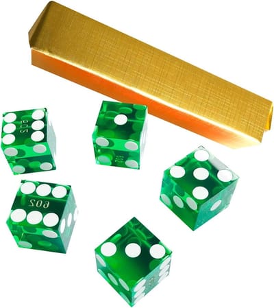 Precisie Dobbelstenen - Casino Dobbelstenen - Spellen Spelen - Geserialiseerde Set - 19 mm Set van 5 - Groen