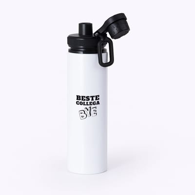 Hacebo® - Beste collega waterfles met draaidop zwart - Beste brandweerman - teamgenoot - afscheid - water fles - 850ML