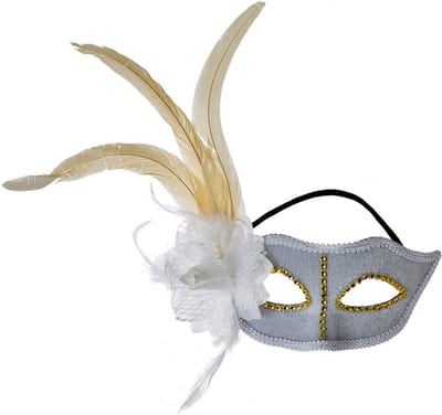 Clayre & Eef Masker Venetiaans 22x9x21 cm Grijs Polyester