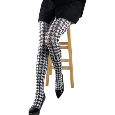 Zwart-Witte Schaakbord Patroon Panty's Voor Vrouwen Houndstooth En Luipaard Print Gekleurde Luipaard Print En Ombre Luipaard One Size gray