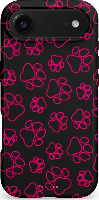 Casetastic hoesje geschikt voor Apple iPhone Air - MagSafe - Dubbellaagse bescherming - Neon pootjes - Fashion Case - Zwart Bordeaux