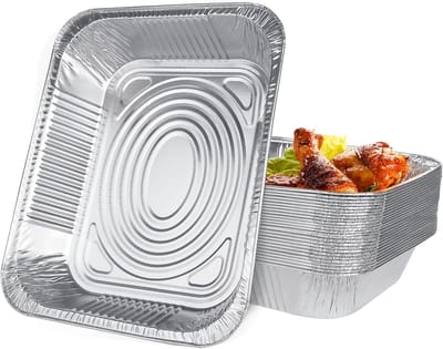 Grote Aluminium Grill Dishes - 30 Stuks, 3500 ml, Ideaal voor Barbecue, Koken en Grillen, 32.5 x 26 x 6 cm