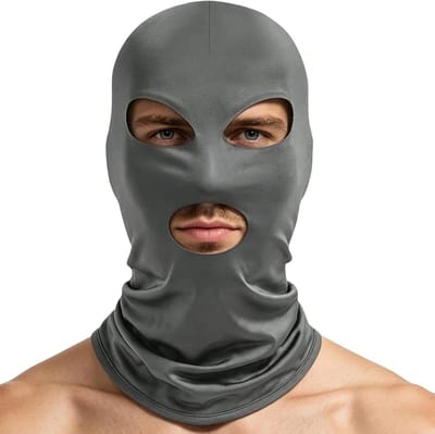 Gezichtsbedekking Zonbescherming - Ademend masker - Buitenactiviteiten - 3-gats ontwerp - 38x25cm - Zwart