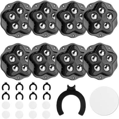 Dailygoods- Meubelwielen Zwenkwielen - 5 Stalen Ballen - Antislip - Schokbestendig - Duurzaam - 360° Zwenkfunctie - Meubelrollen