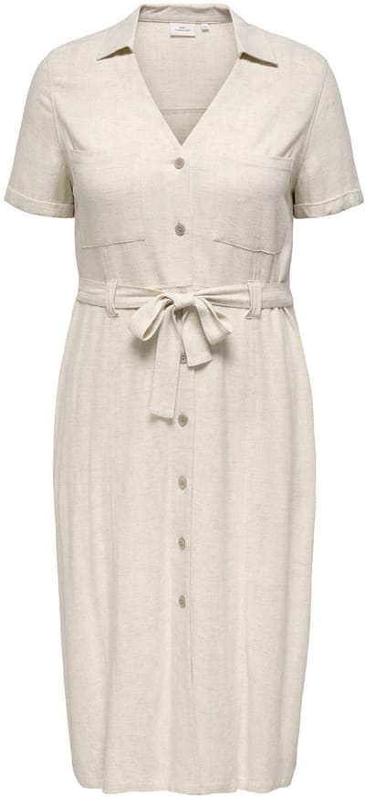 ONLY Carmakoma Blousejurk CARSIESTA Linnen Lange jurk