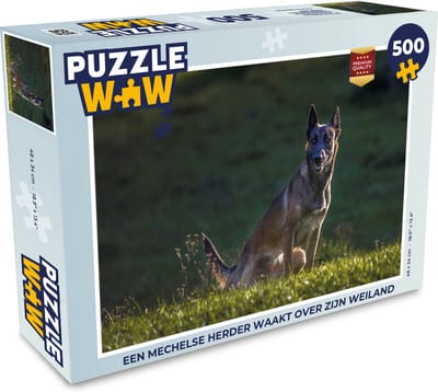 Puzzel Een Mechelse herder waakt over zijn weiland - Legpuzzel - Puzzel 500 stukjes