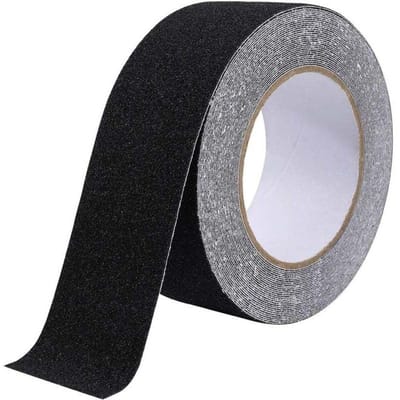 Antislip rubberen strips geschikt voor trappen, slijtvast, veilig en betrouwbaar, geschikt voor ladders en diverse binnen- en buitenoppervlakken, hoge grip, 5 cm x 10 m, zwart.