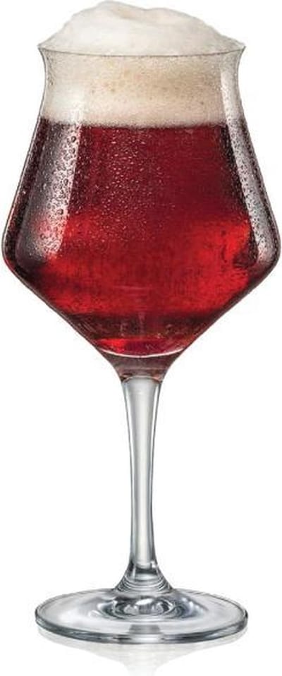 2x Degustatie glas voor speciaal bier - bierglas op voet - BOHEMIA KRISTAL - kristallen bierglazen - set 2 stuks