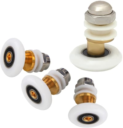 Dailygoods- Douchedeurrollen 25mm - Set van 4 - Waterdicht - Duurzaam - Geschikt voor schuifdeuren - Hoge kwaliteit nylon - Douchewiel