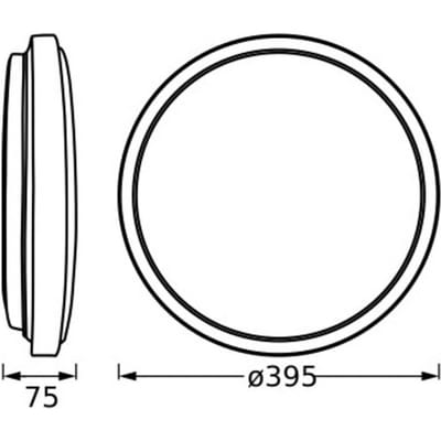 OSRAM ORBIS LONDON LED plafondlamp 400mm, zwart, 24W, 2700lm, warm witte lichtkleur, zeer homogene lichtverdeling, long life, niet-vervangbare LED module, rond, IP20, 3000K.