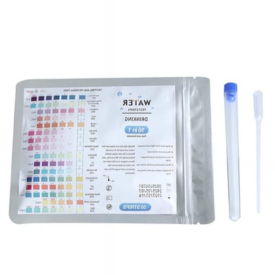 16-in-1 Water Test Strips voor pH, Hardheid, Chloor, Nitraat en Meer - 50 Teststrips voor Drinkwater, Aquarium, Zwembad en Vijver - Snelle en Eenvoudige Wateranalyse Thuis