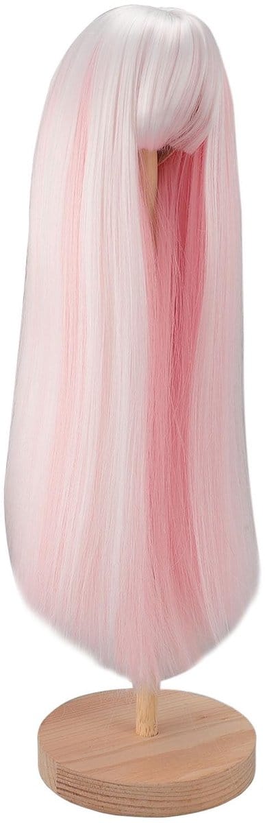 Dailygoods- Poppenpruik Lange Rechte - Tweekleurige Poppenhaar - Levensechte Poppenpruik - Warmtestylingcapaciteit - Geschikt voor 7,3-8,3 Inch Hoofdomtrek - Flexibel Stylen