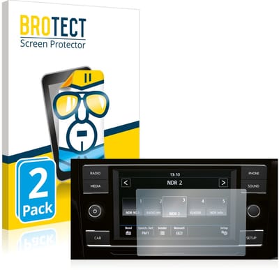BROTECT - Screenprotector voor Volkswagen T6.1 California 2021 Composition Colour 6.5" - Folie Beschermfolie transparant 2 Stuks