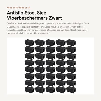 Dailygoods- Vloerversterkers 40 Stuks - Antislip Stoel Slee - Vloerbeschermers - U-Vorm Voet Cap - Geschikt voor 14mm Poten - Hoogwaardige Kunststof - Meubelpootbeschermers